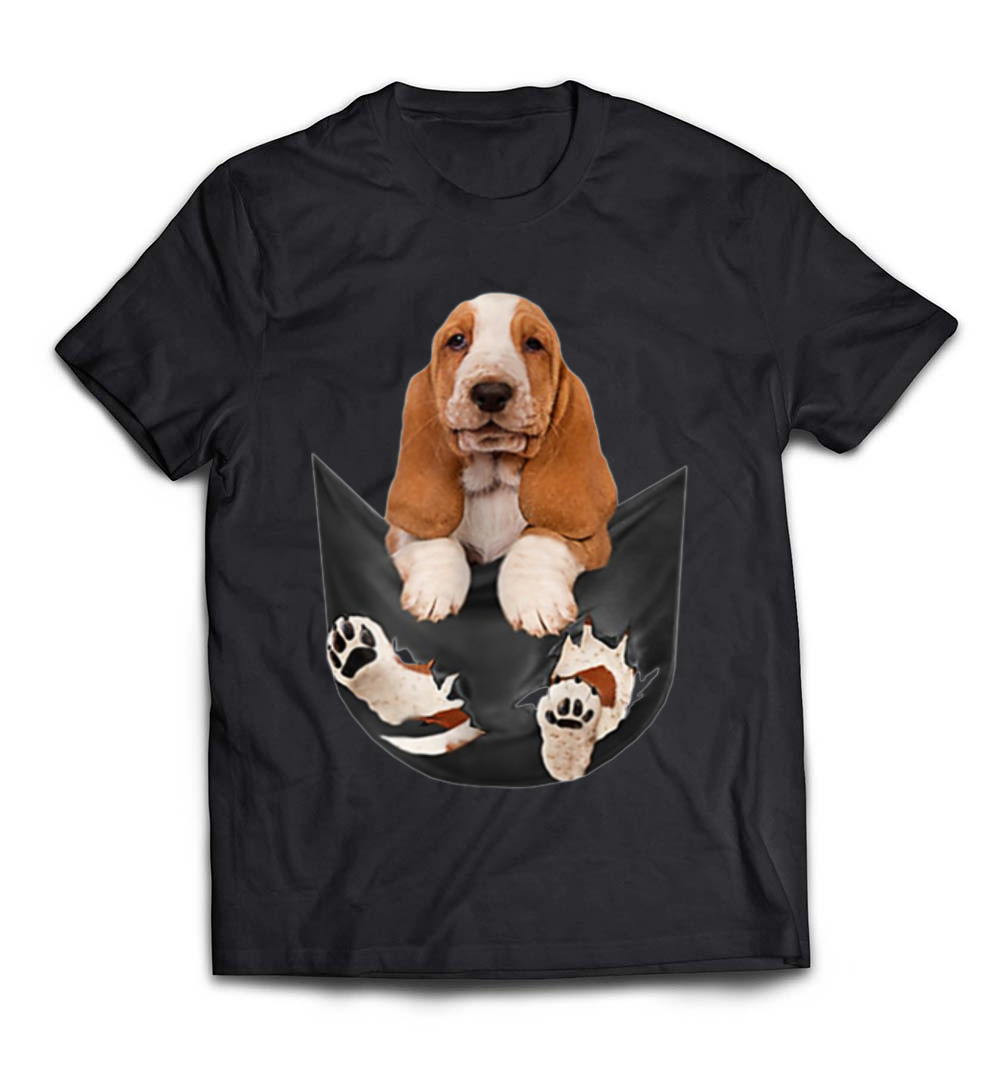 Basset Hound Inside Pocket Funny T-Shirt: Celebrate Your Love for Basset Hounds